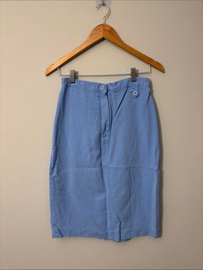 fresh Light Blue High-Waist Button Pencil Skirt